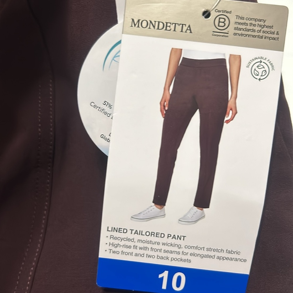 Mondetta tailored fitted pants, size 10 NWT